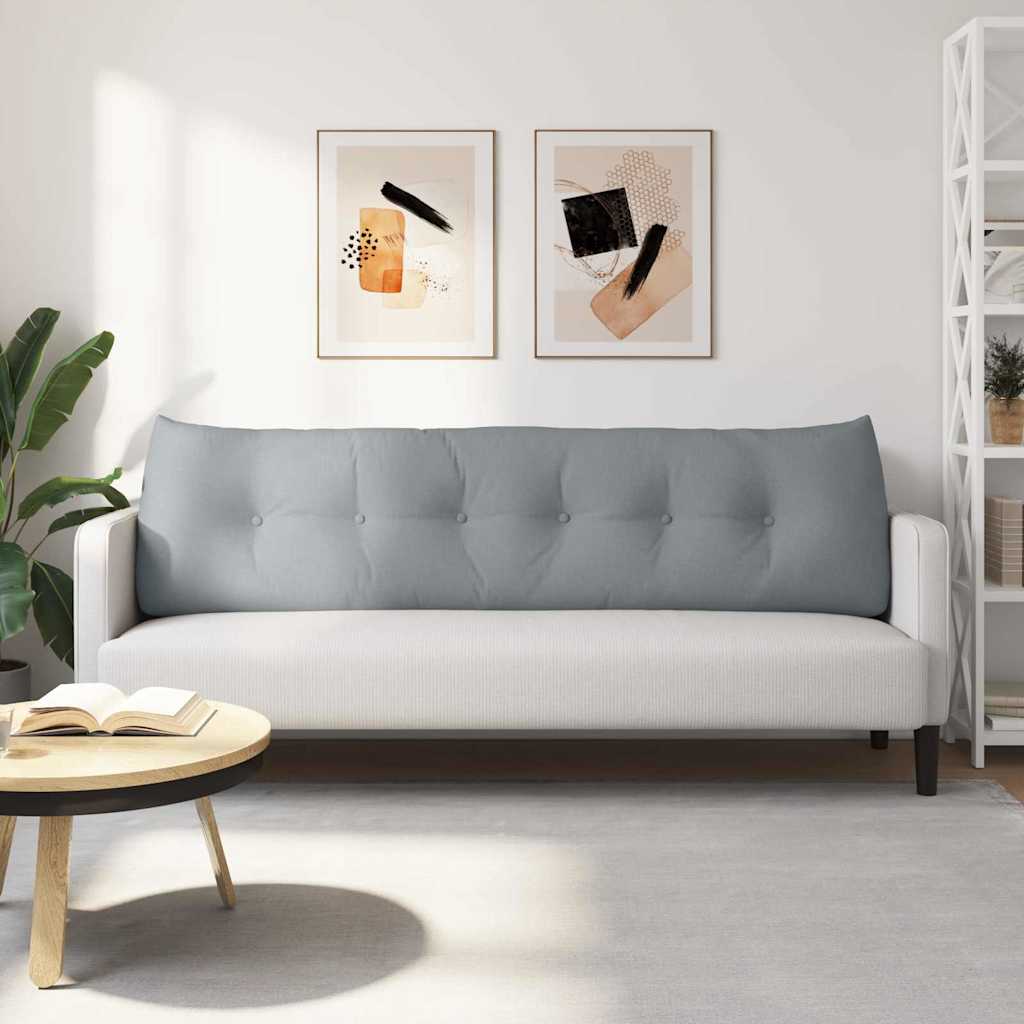 Polštář Na Záda Světle Šedá 180 X 24 X 50 Cm Textil