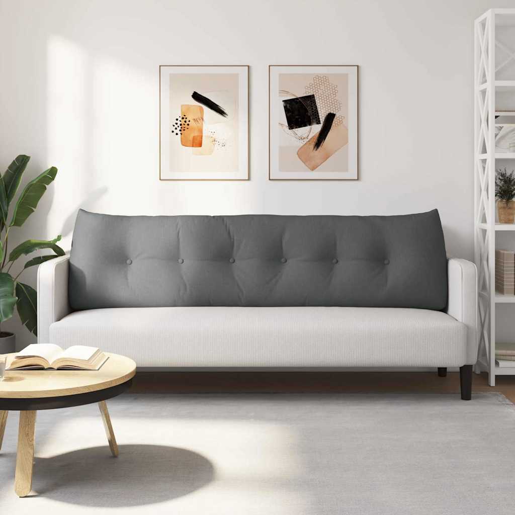 Polštář Na Záda Tmavě Šedá 180 X 24 X 50 Cm Textil