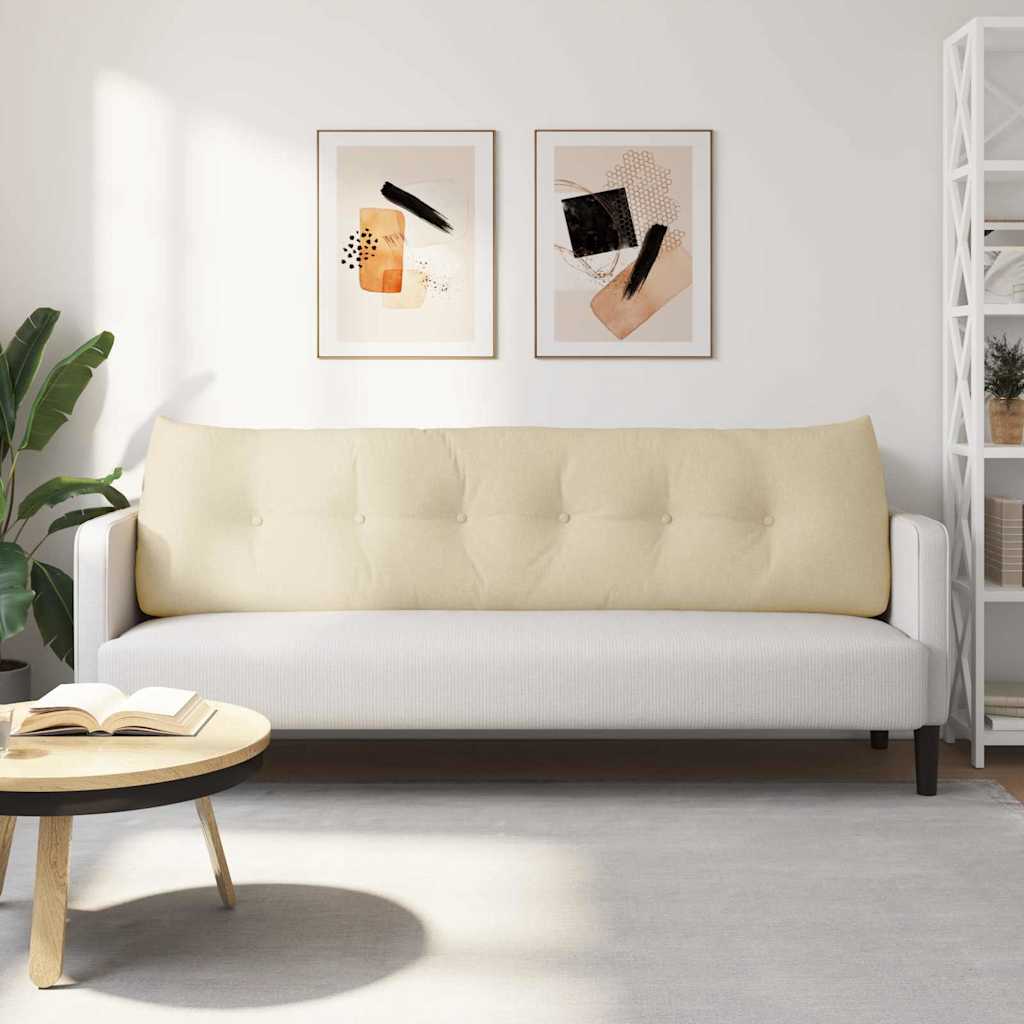 Polštář Na Záda Krémová 180 X 24 X 50 Cm Textil