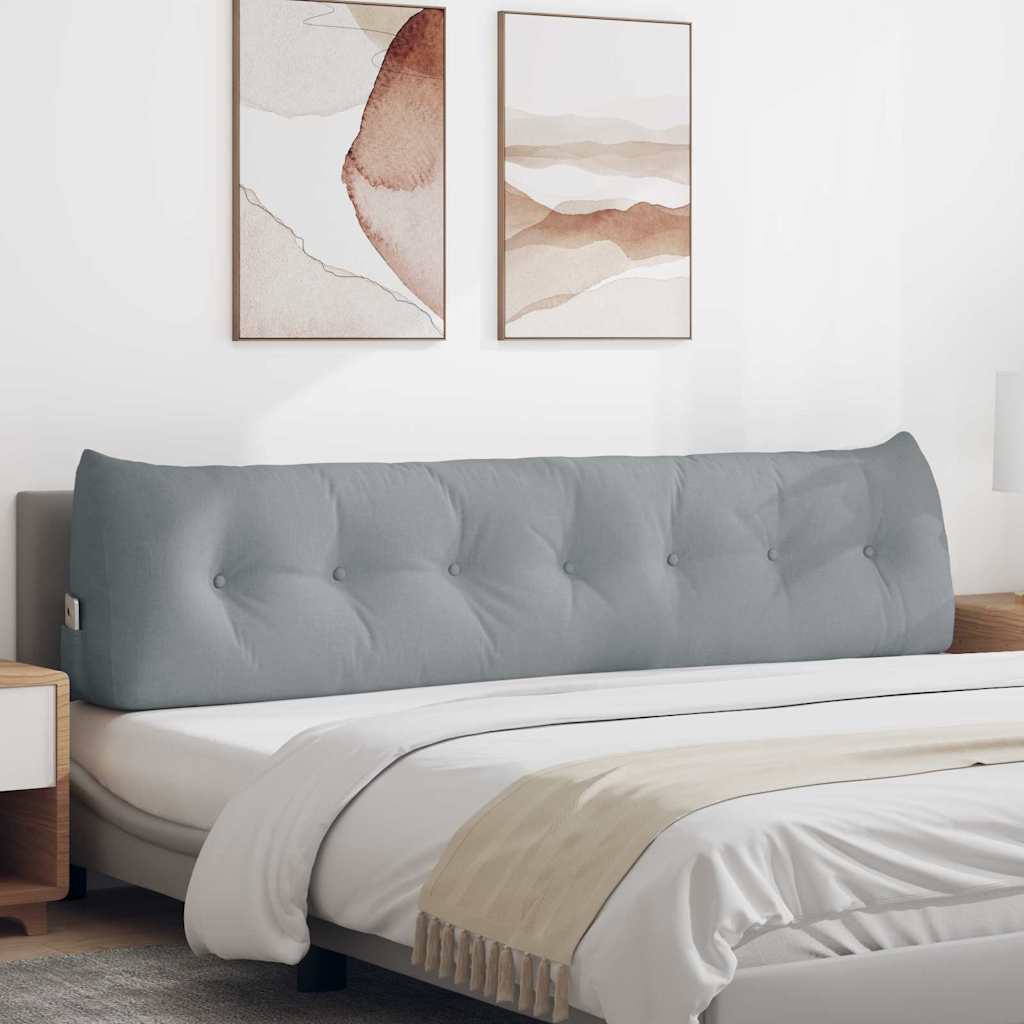 Polštář Na Záda Světle Šedá 200 X 24 X 50 Cm Textil