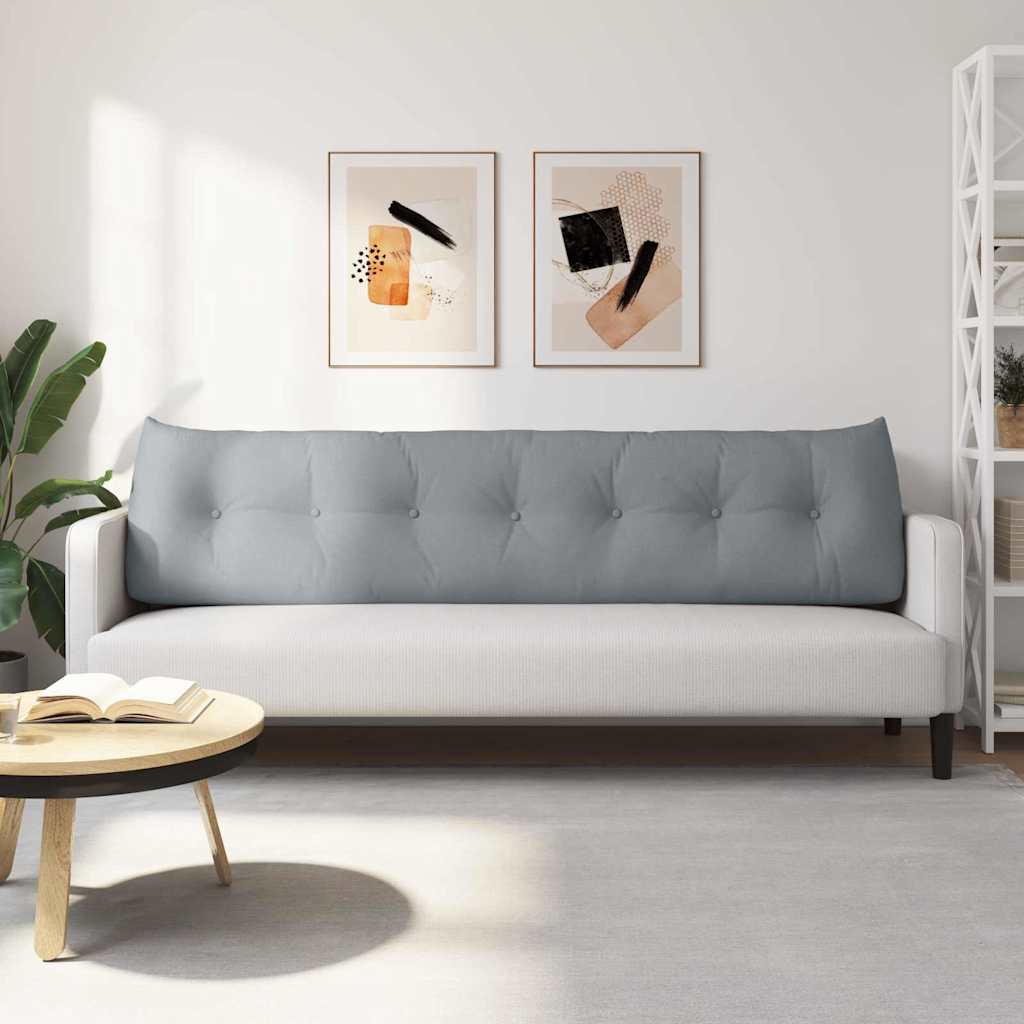 Polštář Na Záda Světle Šedá 200 X 24 X 50 Cm Textil