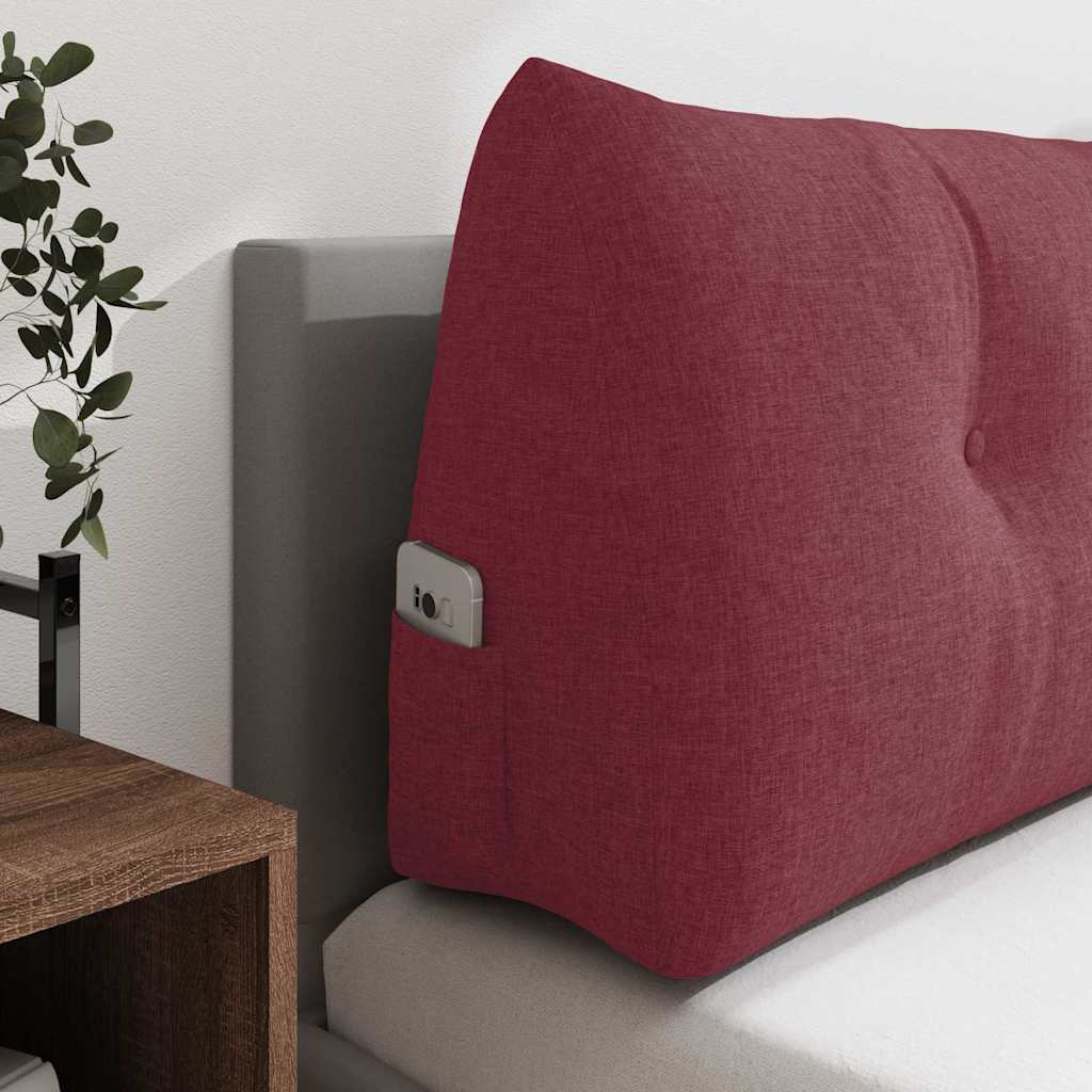 Polštář Na Záda Víno Červené 200 X 24 X 50 Cm Textil