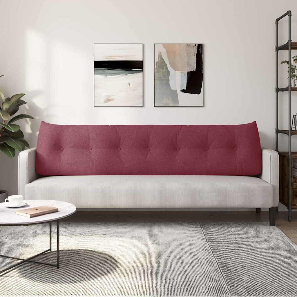 Polštář Na Záda Víno Červené 200 X 24 X 50 Cm Textil