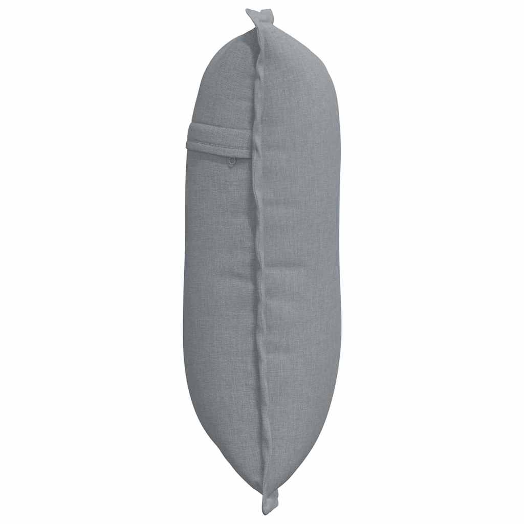 Polštář Na Záda Světle Šedá 50 X 19 X 45 Cm Textil
