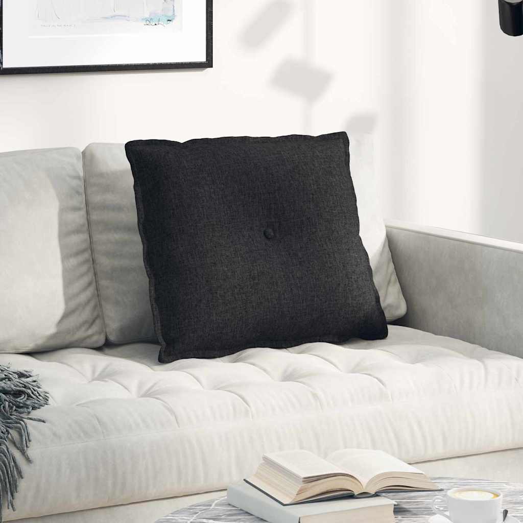 Polštář Na Záda Černá 60 X 19 X 50 Cm Textil