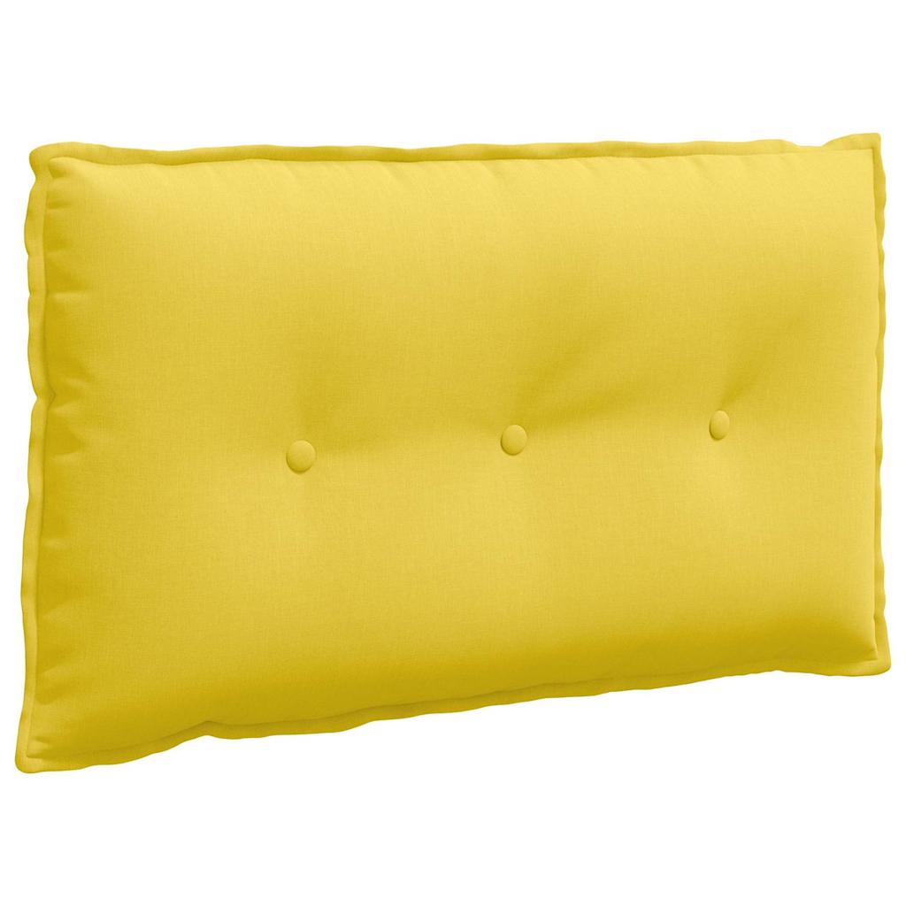 Polštář Na Záda Světlá Žlutá 80 X 19 X 50 Cm Textil