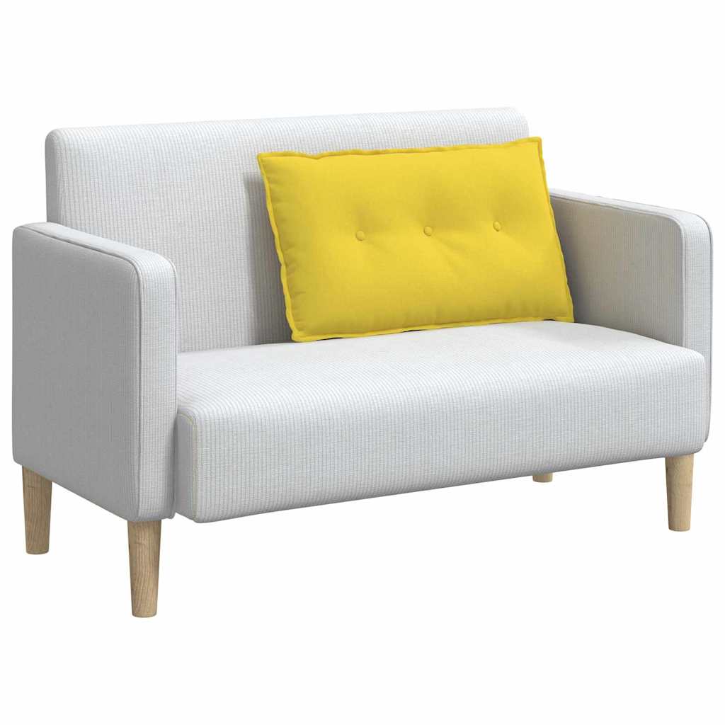 Polštář Na Záda Světlá Žlutá 80 X 19 X 50 Cm Textil