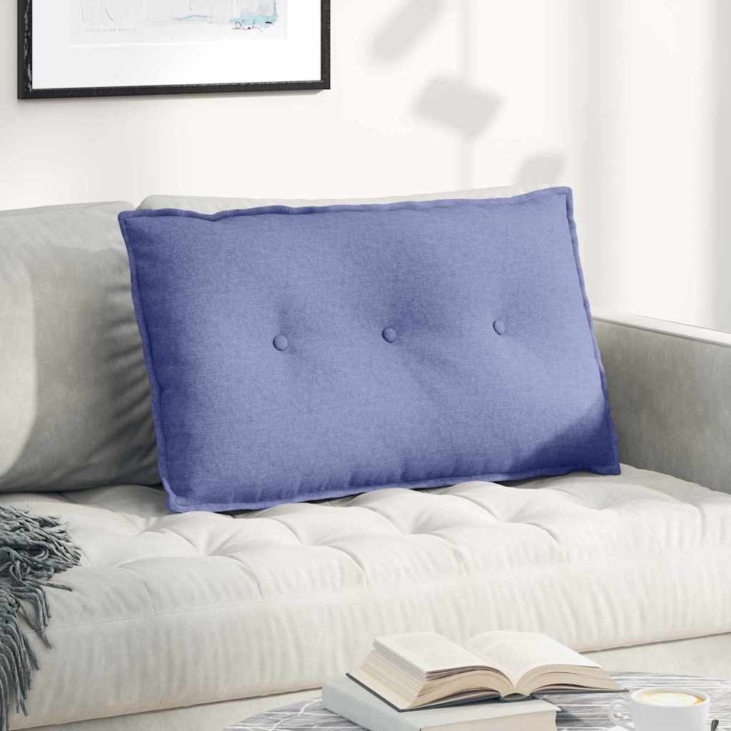Polštář Na Záda Modrá Džínovina 80 X 19 X 50 Cm Textil