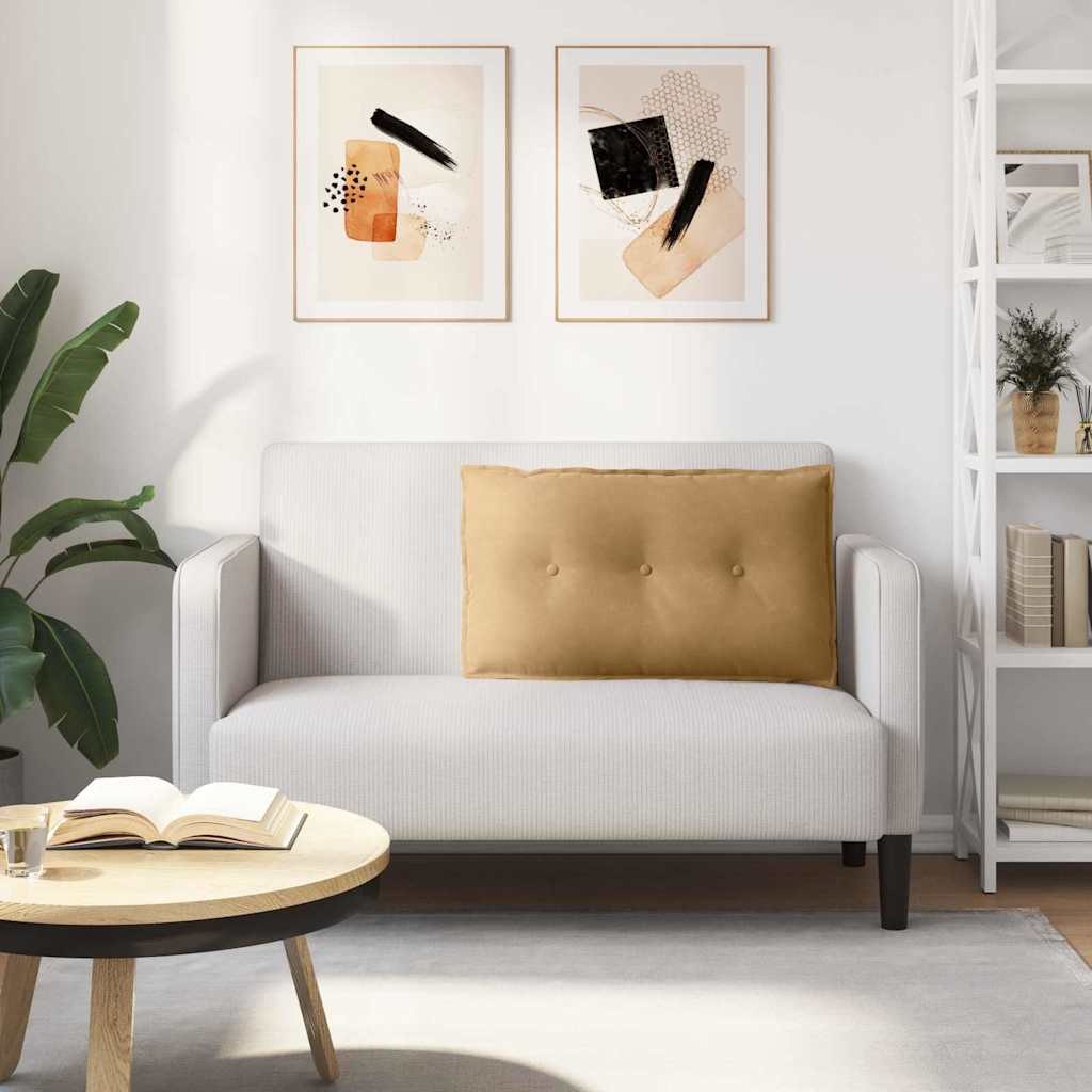 Polštář Na Záda Hnědá 80 X 50 Cm Žebrovaná Látka