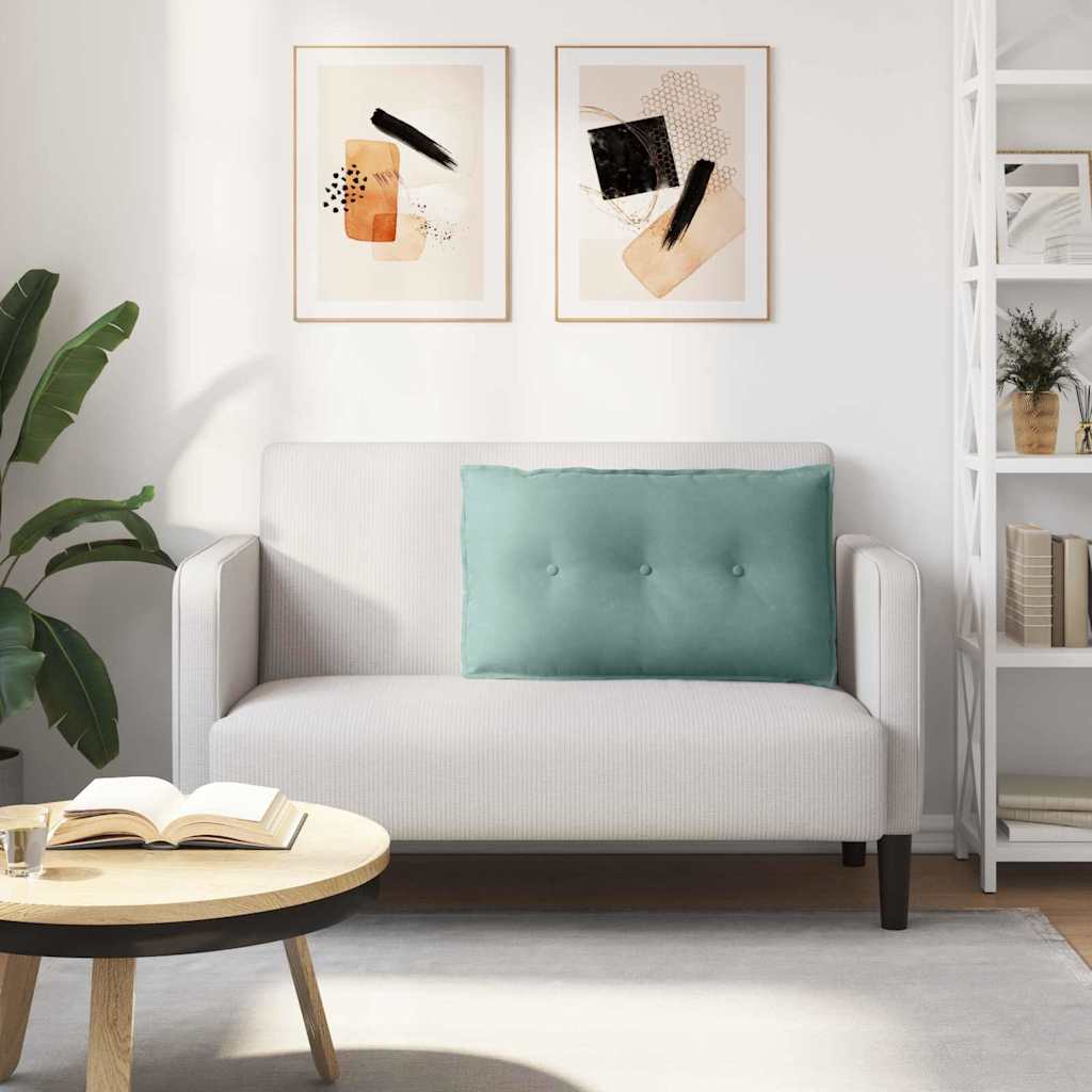 Polštář Na Záda Mořská Zelená 80 X 50 Cm Žebrovaná Látka