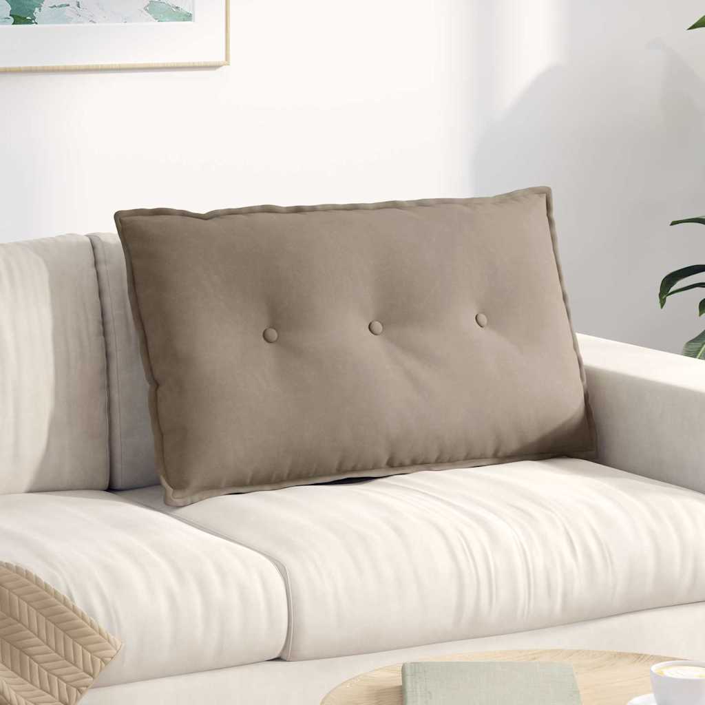 Polštář Na Záda Taupe 80 X 50 Cm Mikrovlákno
