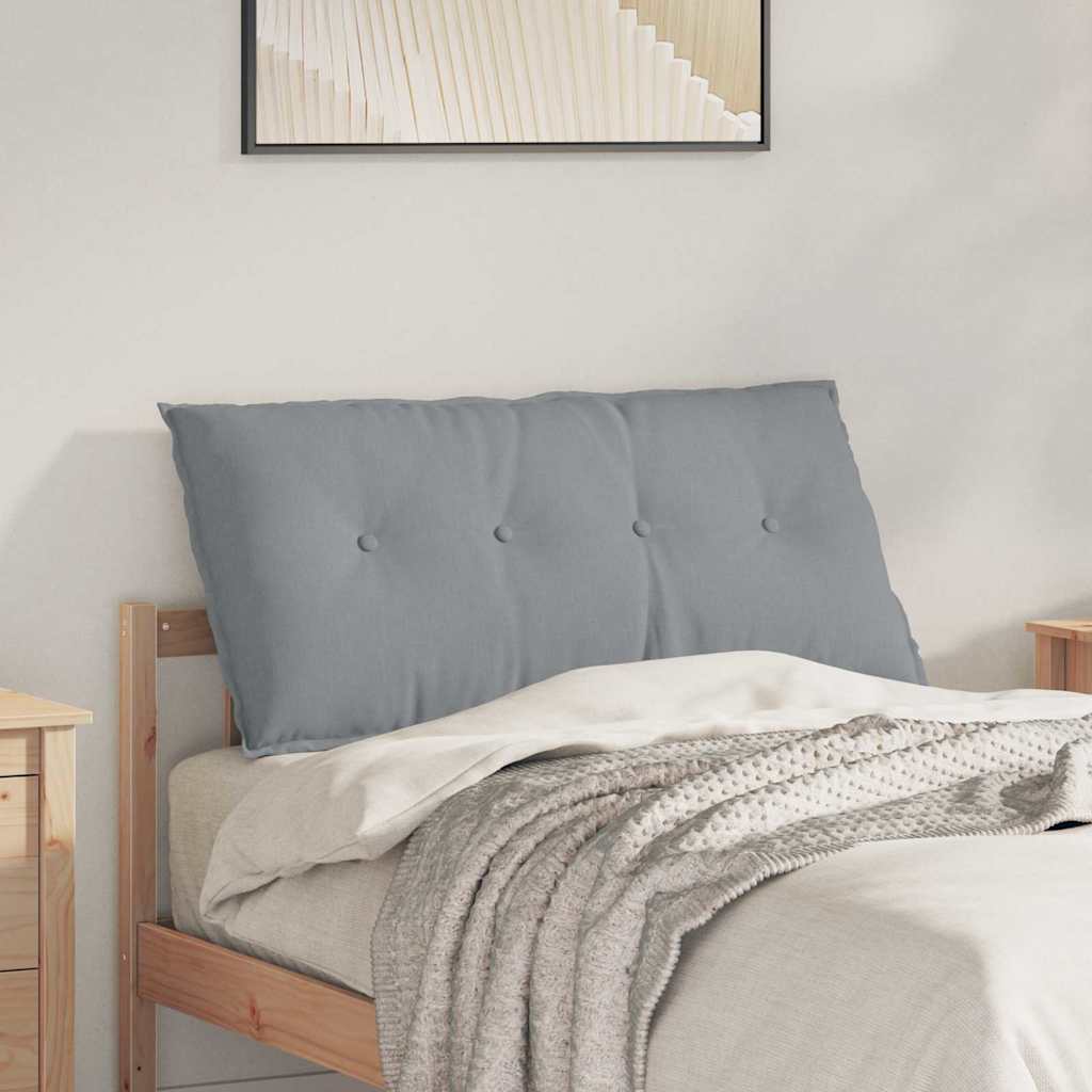 Polštář Na Záda Světle Šedá 100 X 19 X 50 Cm Textil