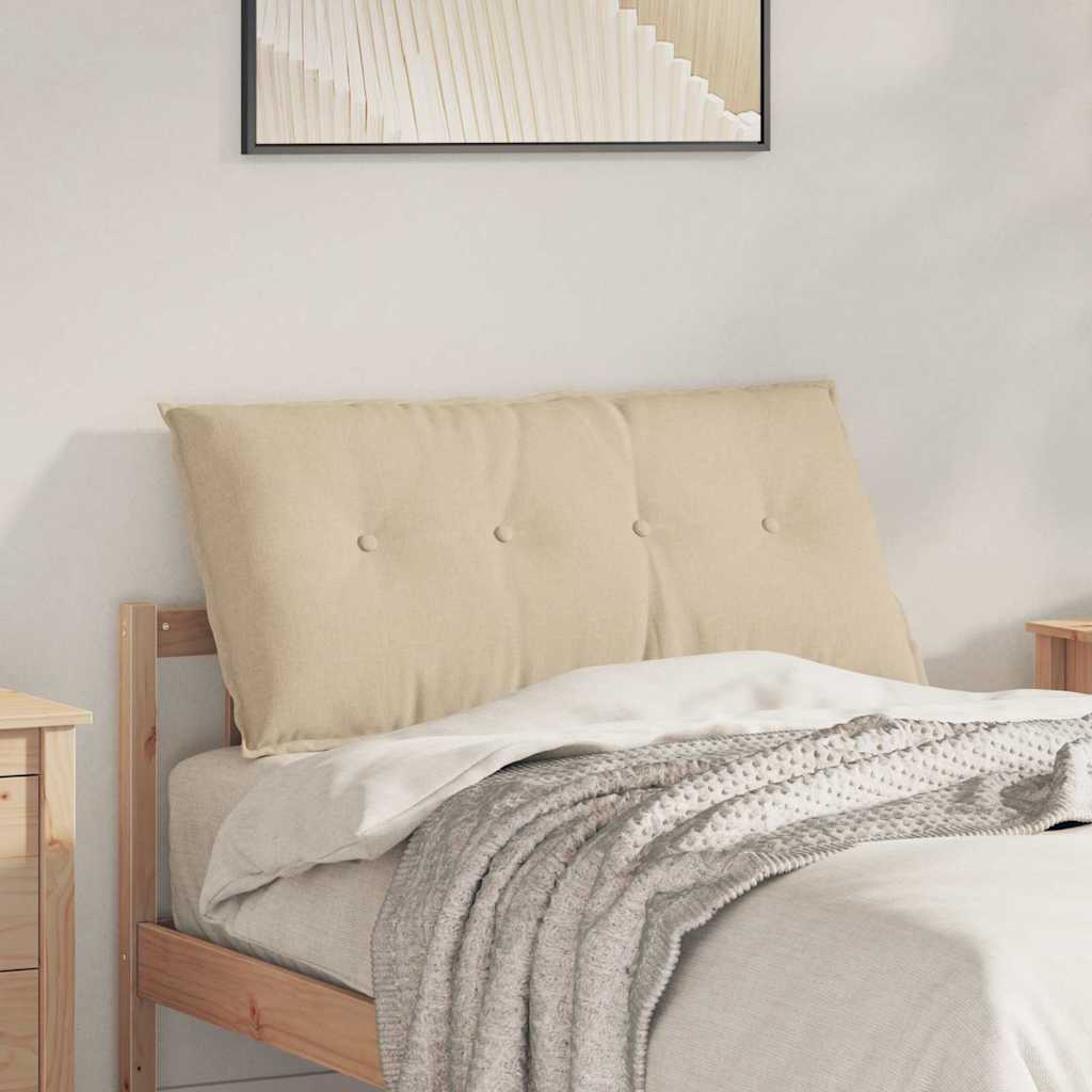 Polštář Na Záda Krémová 100 X 19 X 50 Cm Textil