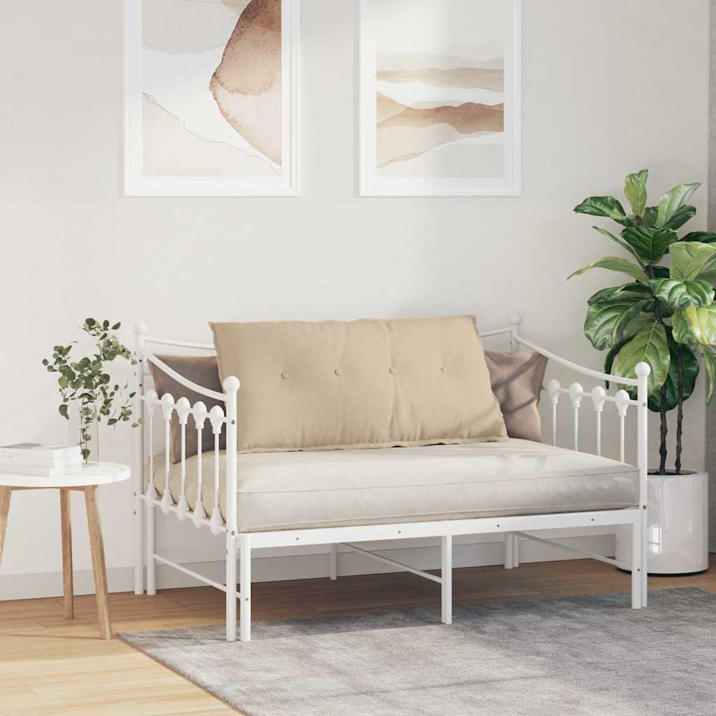 Polštář Na Záda Krémová 100 X 19 X 50 Cm Textil