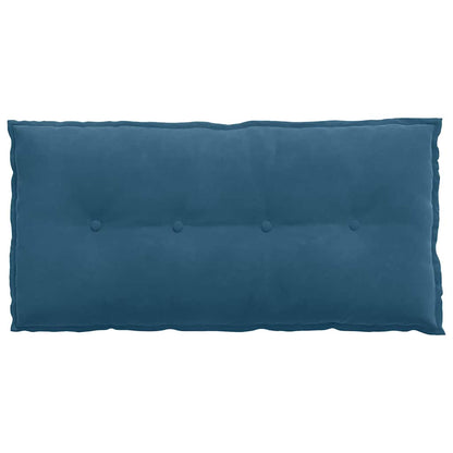 Polštář Na Záda Modrá 100 X 50 Cm Žebrovaná Látka