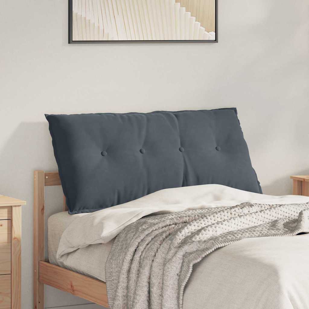 Polštář Na Záda Tmavě Šedá 100 X 50 Cm Žebrovaná Látka