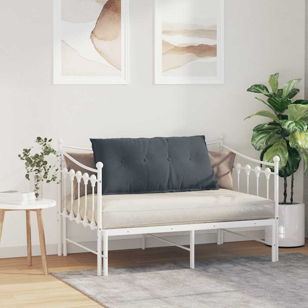 Polštář Na Záda Tmavě Šedá 100 X 50 Cm Žebrovaná Látka
