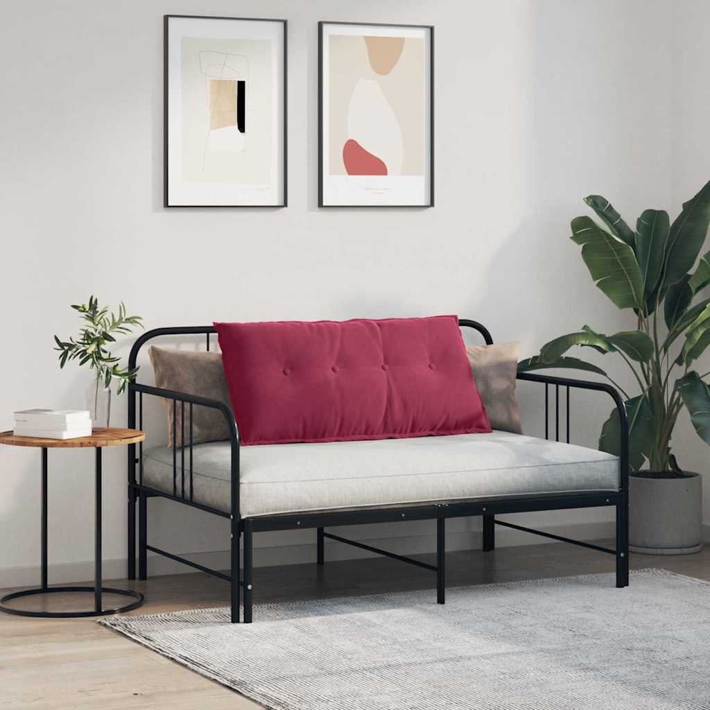 Polštář Na Záda Víno Červené 100 X 50 Cm Žebrovaná Látka