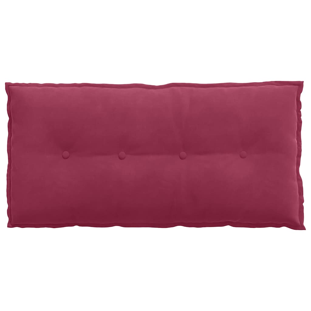 Polštář Na Záda Víno Červené 100 X 50 Cm Žebrovaná Látka