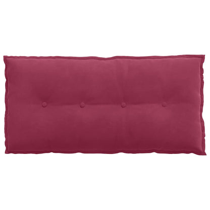 Polštář Na Záda Víno Červené 100 X 50 Cm Žebrovaná Látka