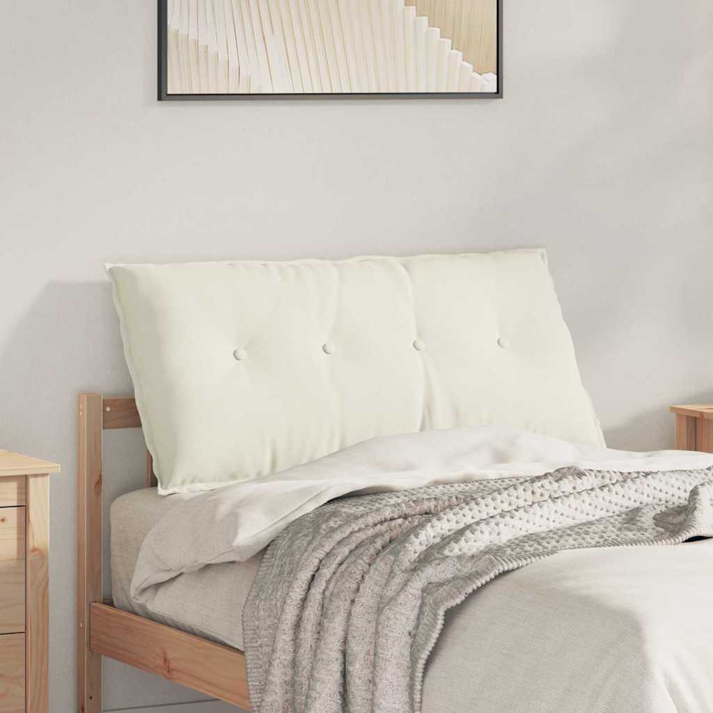Polštář Na Záda Krémová 100 X 50 Cm Žebrovaná Látka