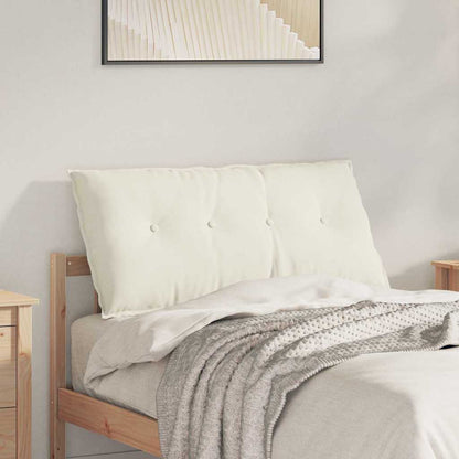 Polštář Na Záda Krémová 100 X 50 Cm Žebrovaná Látka