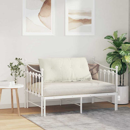 Polštář Na Záda Krémová 100 X 50 Cm Žebrovaná Látka