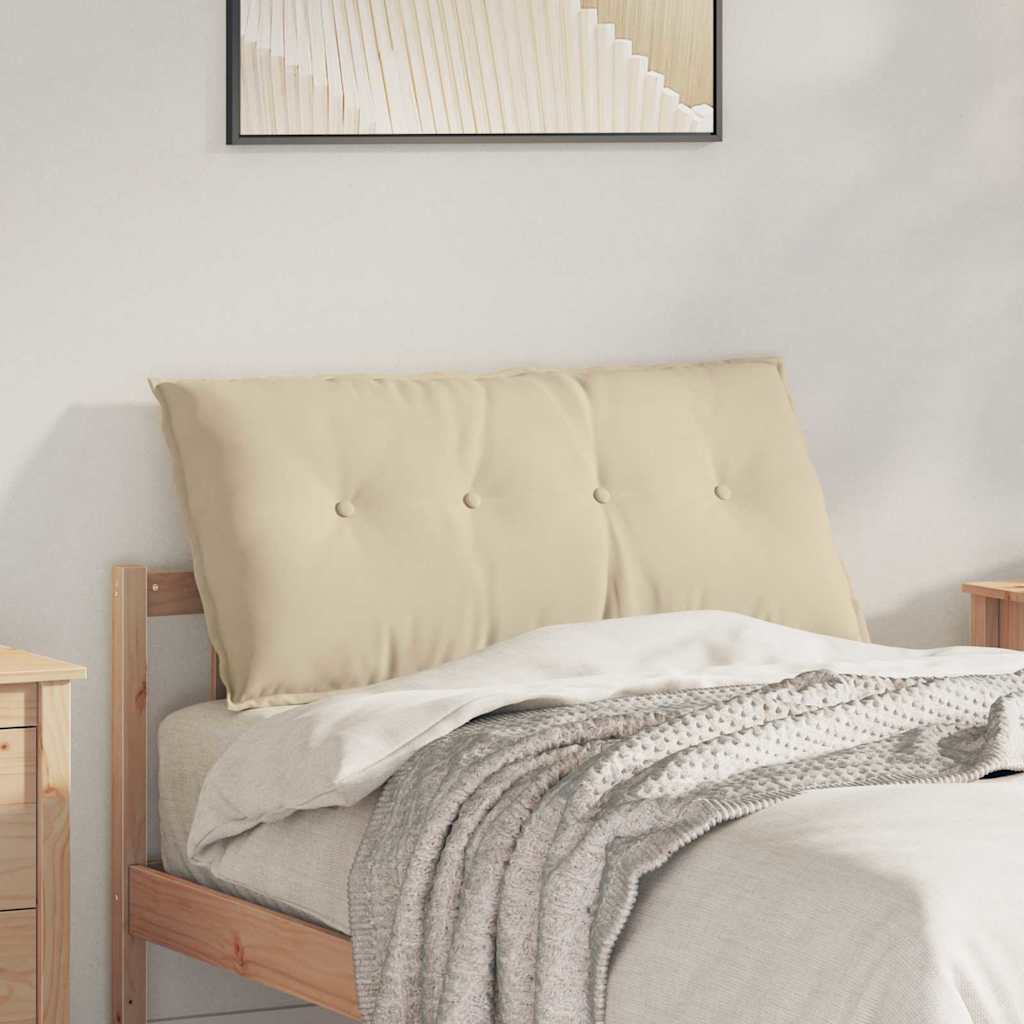 Polštář Na Záda Krémová 100 X 50 Cm Mikrovlákno