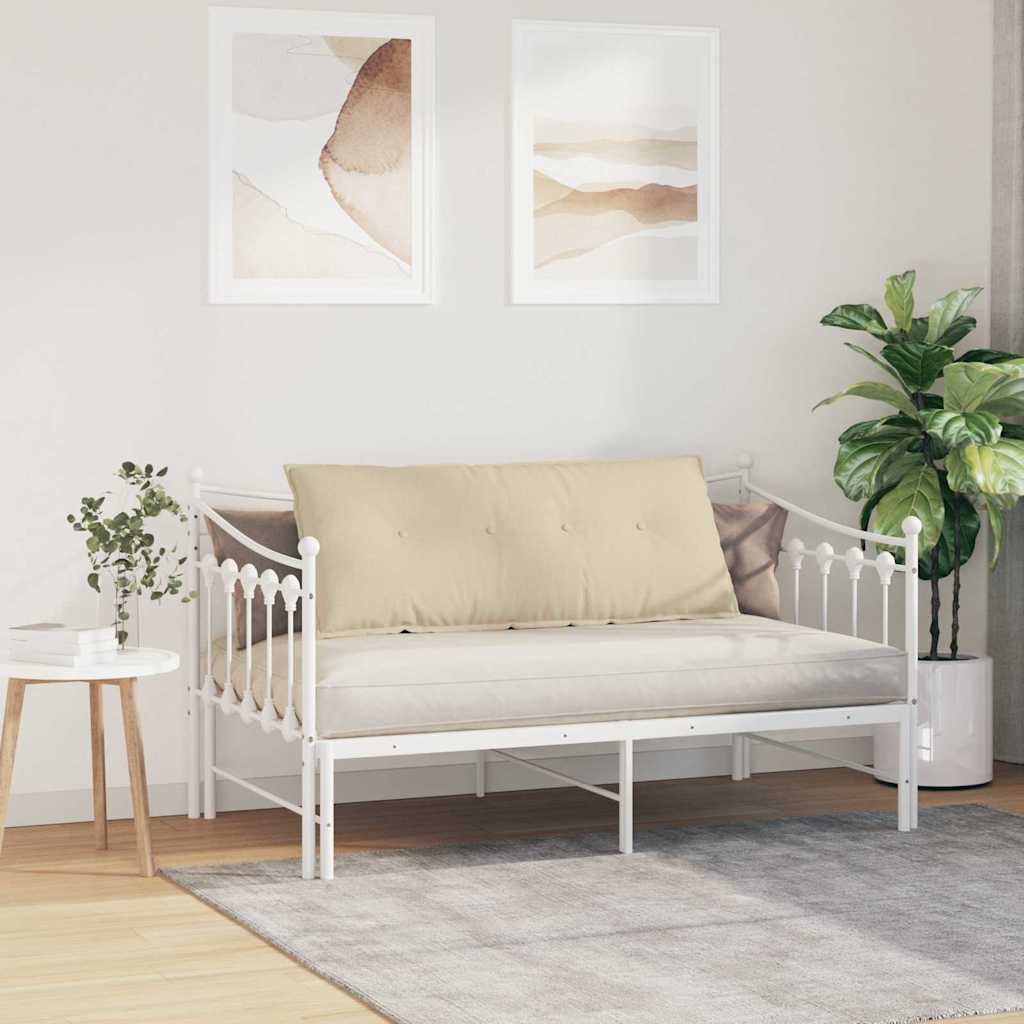 Polštář Na Záda Krémová 120 X 19 X 50 Cm Textil