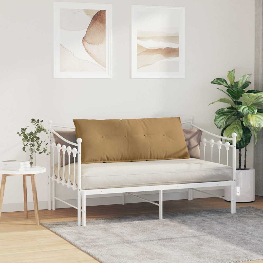 Polštář Na Záda Hnědá 120 X 50 Cm Žebrovaná Látka