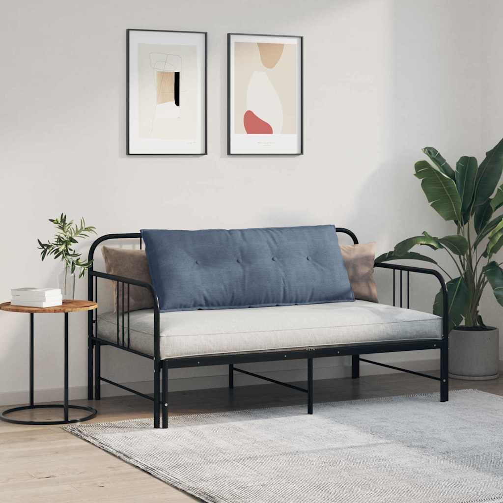 Polštář Na Záda Modrá 120 X 50 Cm Žebrovaná Látka