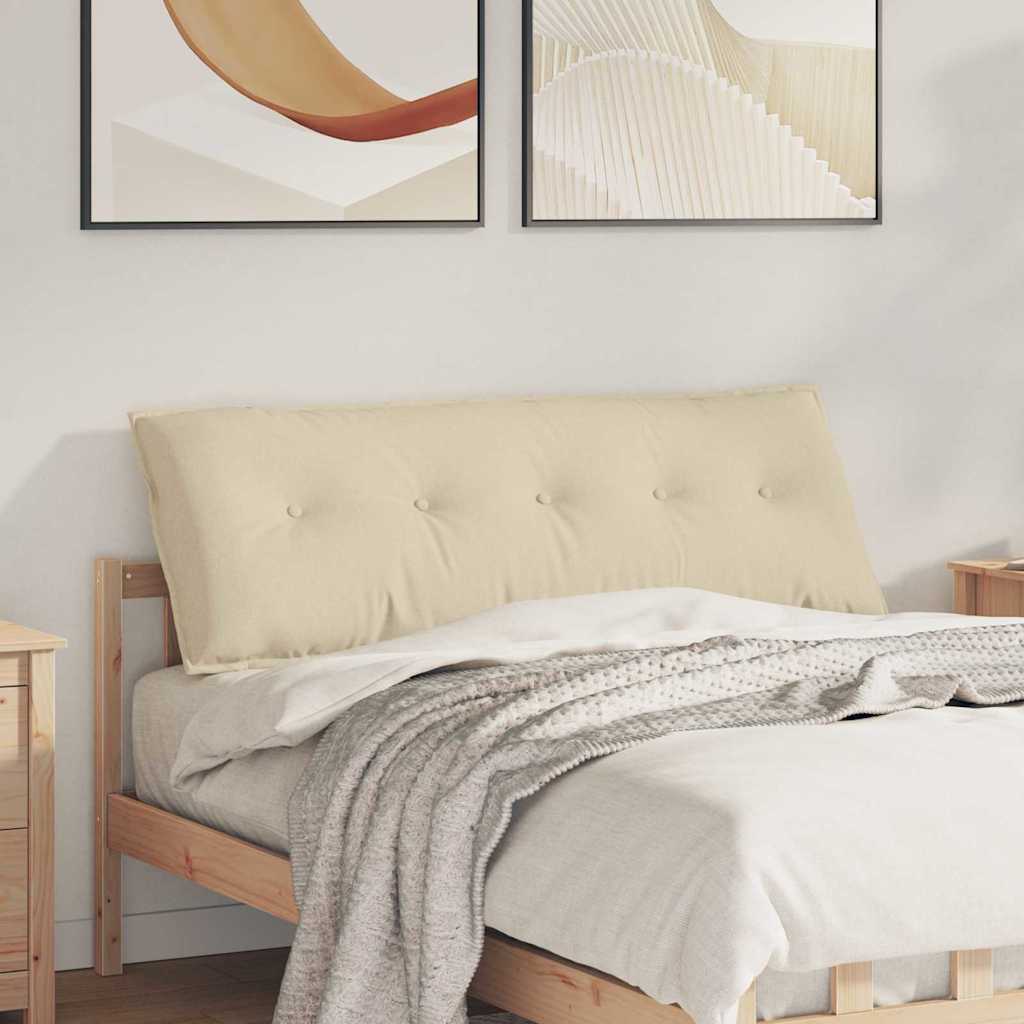 Polštář Na Záda Krémová 140 X 19 X 50 Cm Textil