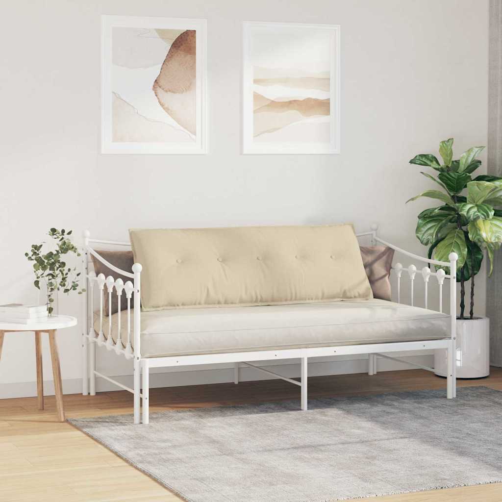 Polštář Na Záda Krémová 140 X 19 X 50 Cm Textil