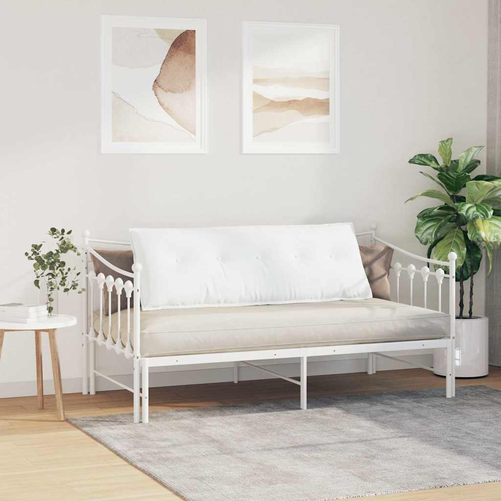Polštář Na Záda Bílá 140 X 19 X 50 Cm Textil