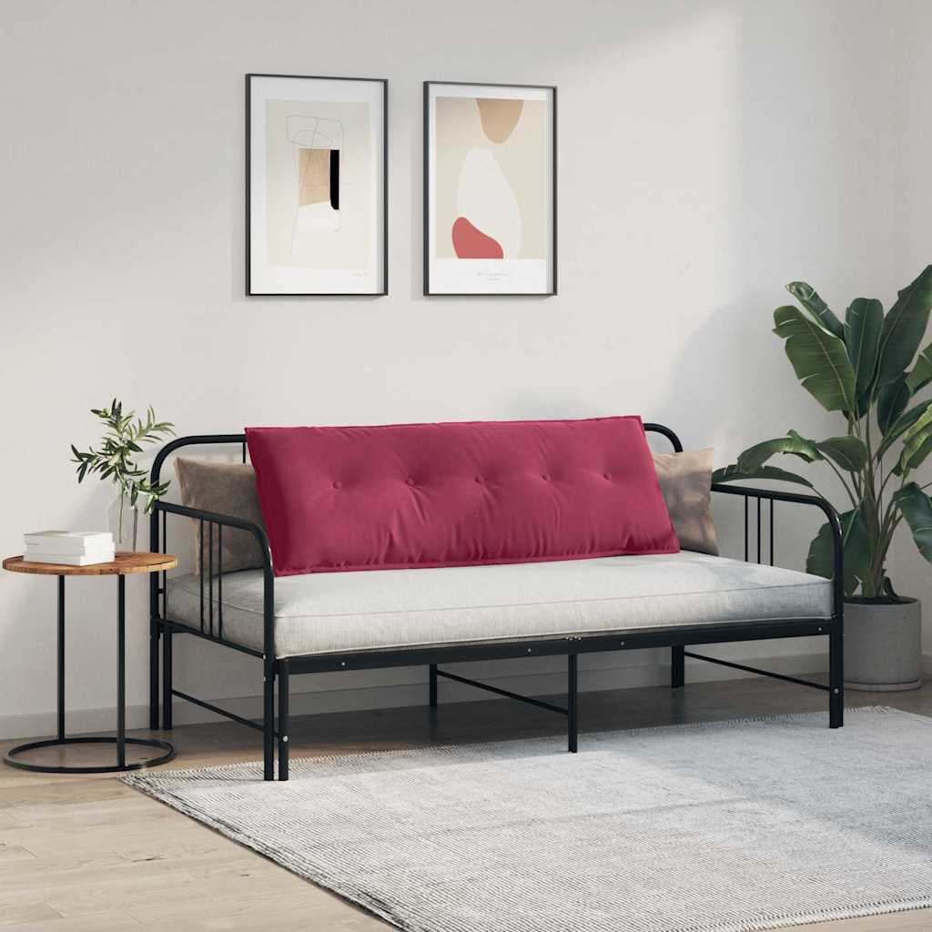 Polštář Na Záda Víno Červené 140 X 50 Cm Žebrovaná Látka