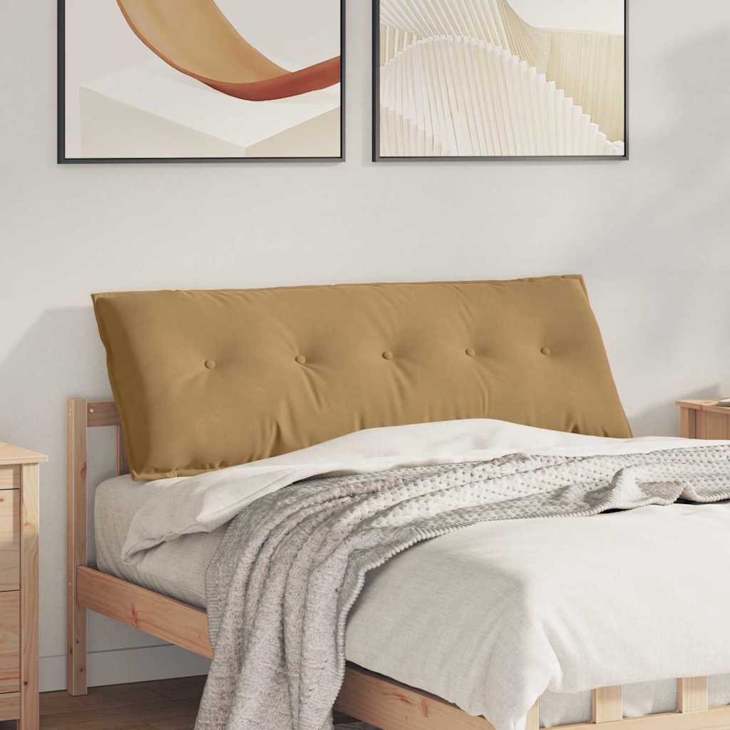 Polštář Na Záda Hnědá 140 X 50 Cm Žebrovaná Látka