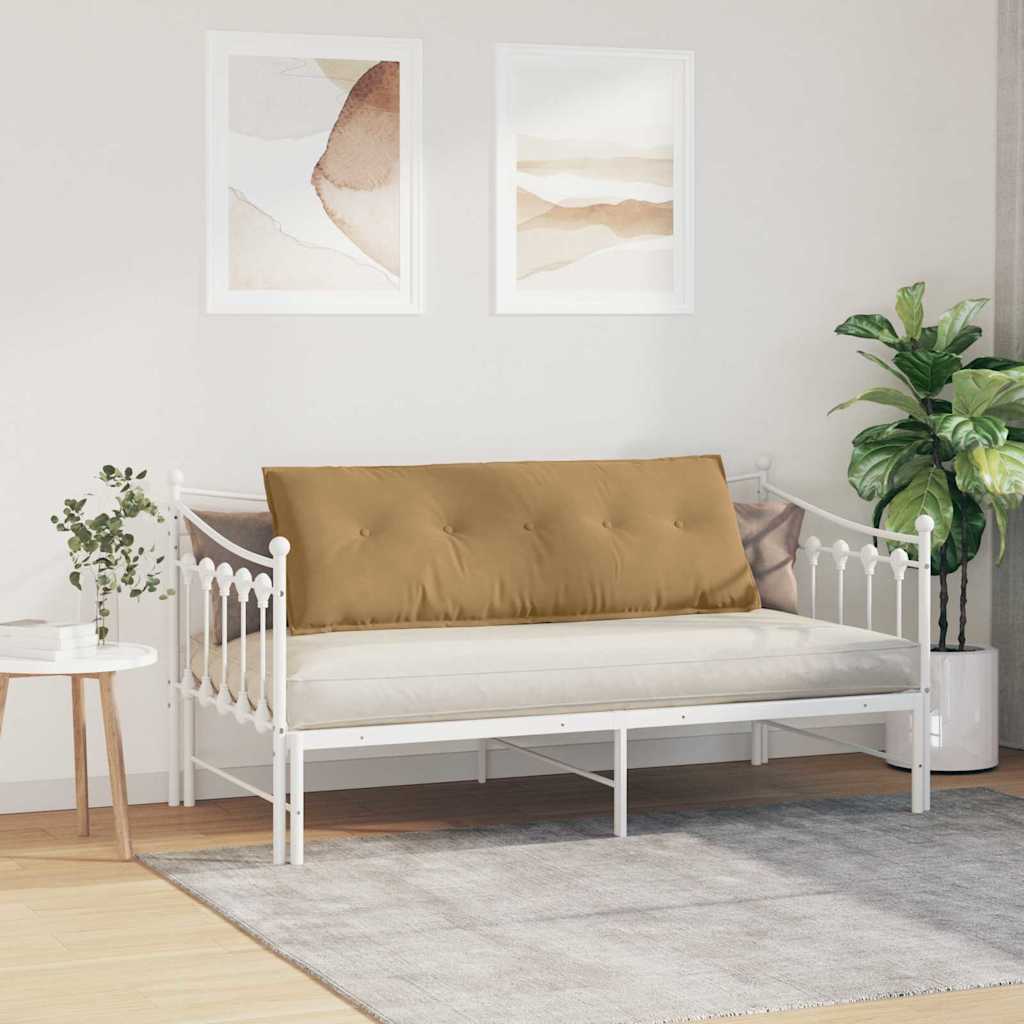 Polštář Na Záda Hnědá 140 X 50 Cm Žebrovaná Látka