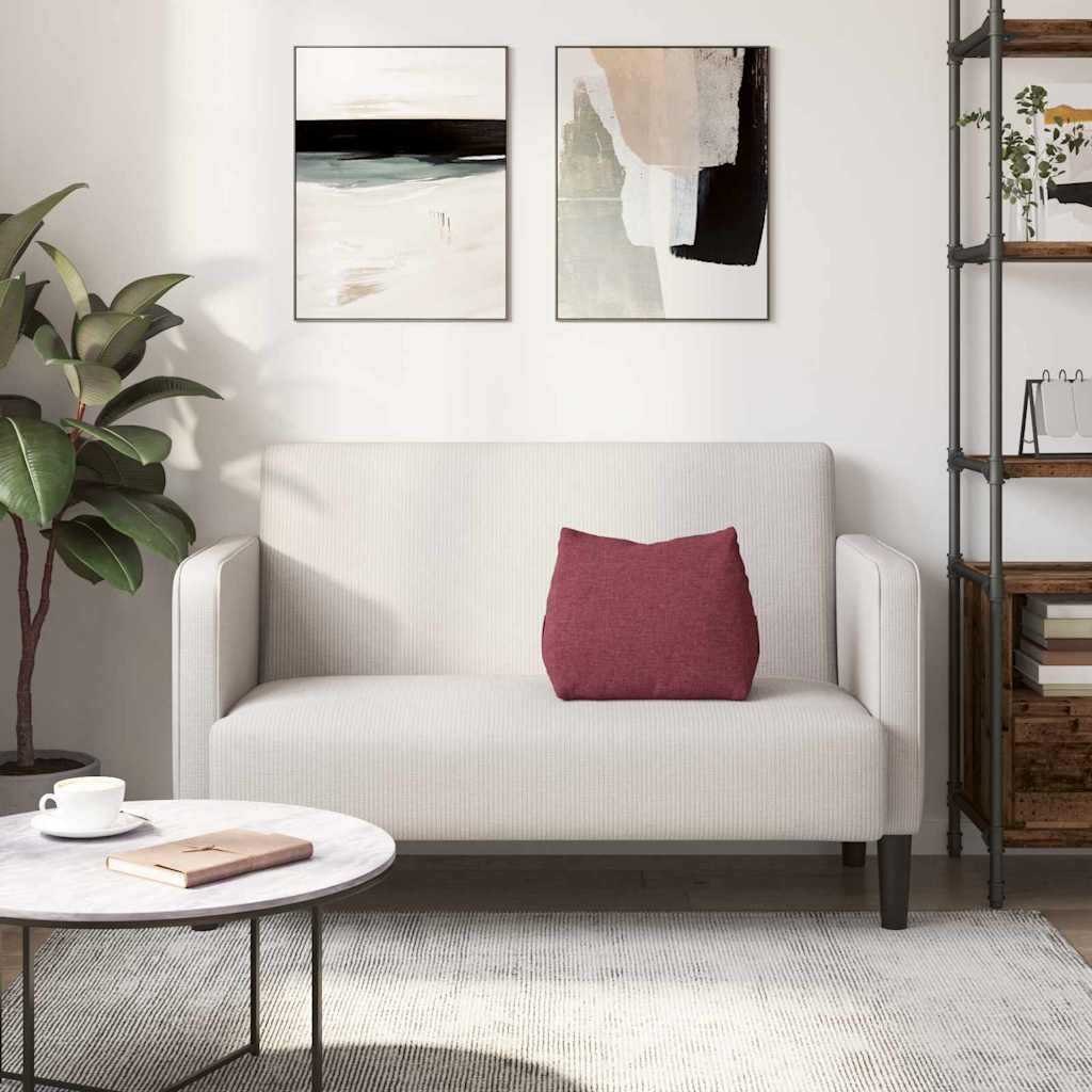 Polštář Na Záda Víno Červené 45 X 20 X 35 Cm Textil