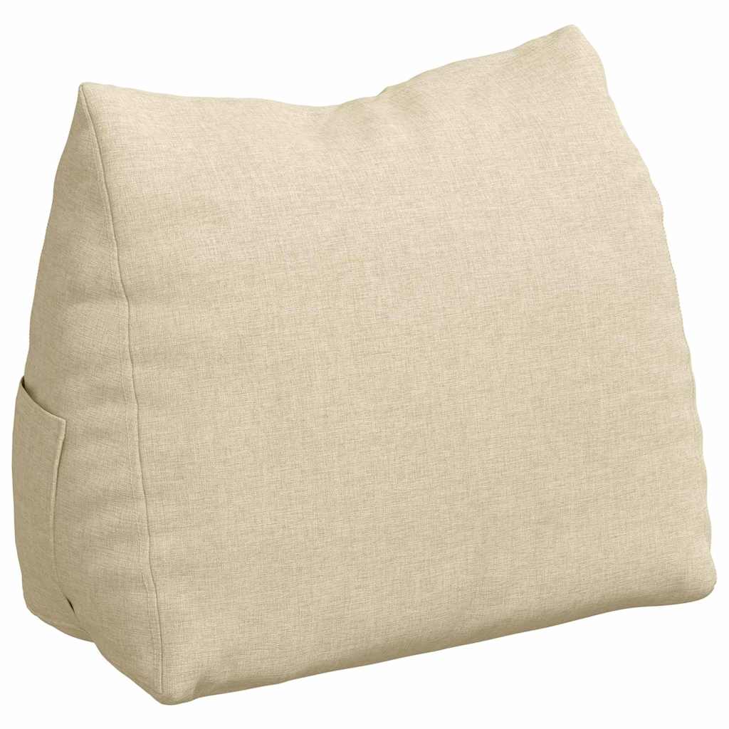 Polštář Na Záda Krémová 45 X 20 X 35 Cm Textil