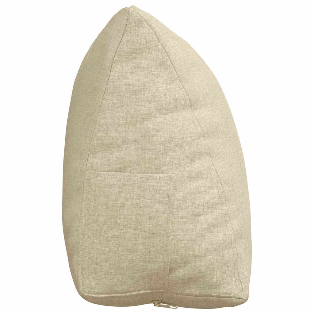 Polštář Na Záda Krémová 45 X 20 X 35 Cm Textil