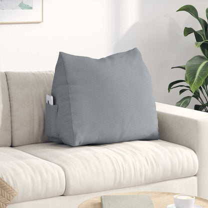 Polštář Na Záda Světle Šedá 60 X 20 X 50 Cm Textil