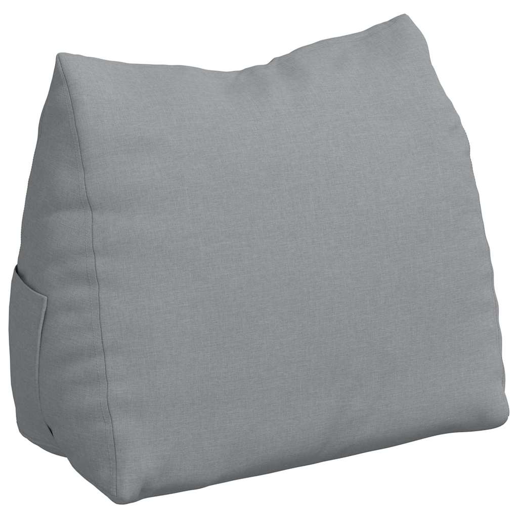 Polštář Na Záda Světle Šedá 60 X 20 X 50 Cm Textil