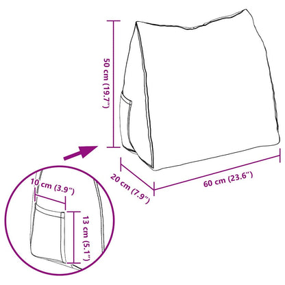 Polštář Na Záda Světle Šedá 60 X 20 X 50 Cm Textil
