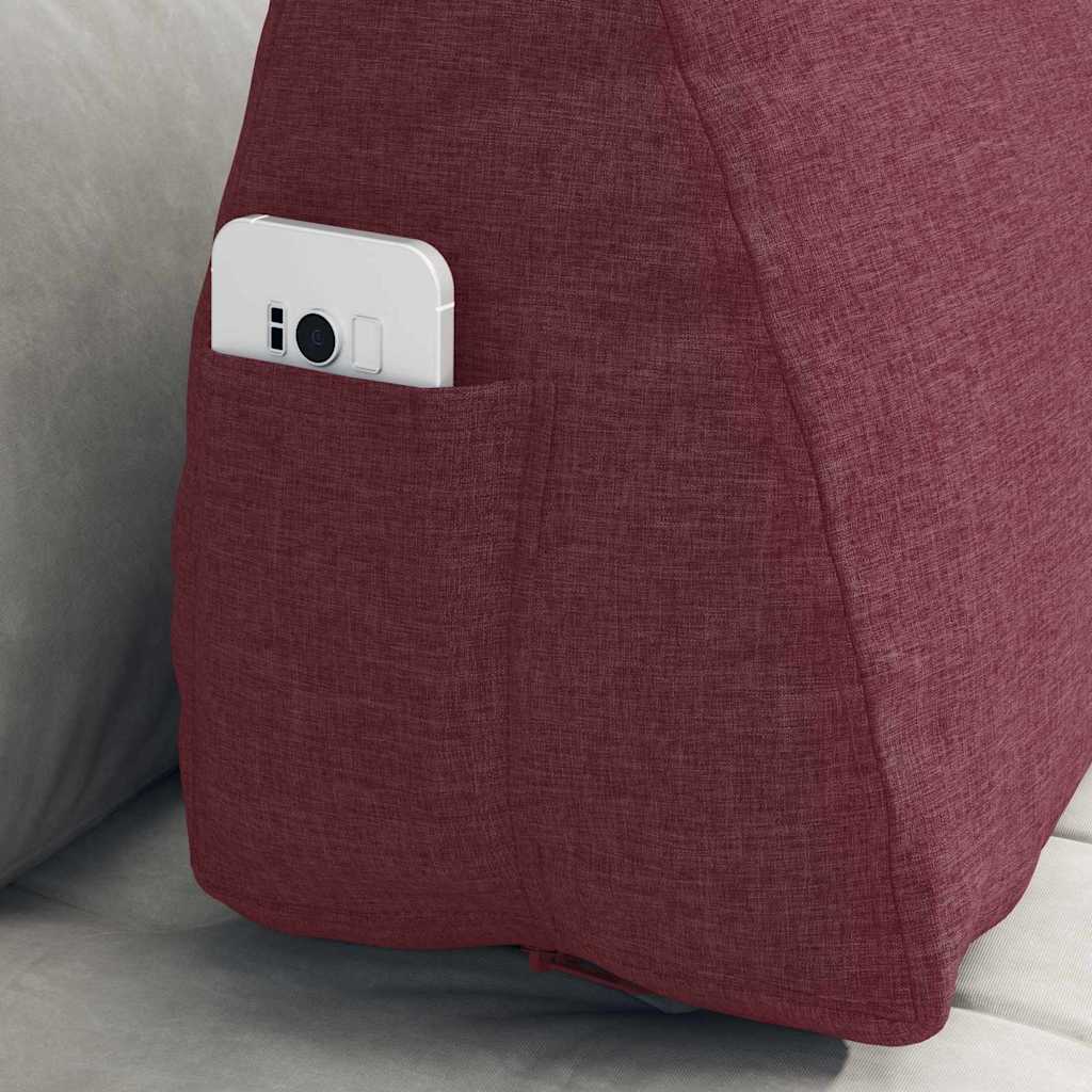 Polštář Na Záda Víno Červené 60 X 20 X 50 Cm Textil