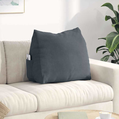Polštář Na Záda Tmavě Šedá 60 X 20 X 50 Cm Žebrovaná Látka