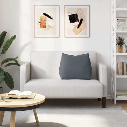 Polštář Na Záda Tmavě Šedá 60 X 20 X 50 Cm Žebrovaná Látka