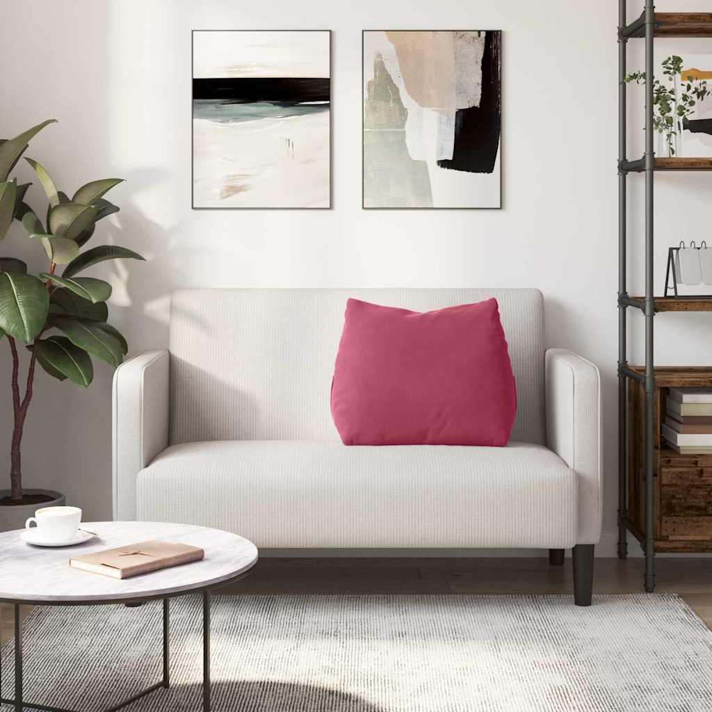 Polštář Na Záda Víno Červené 60 X 20 X 50 Cm Žebrovaná Látka