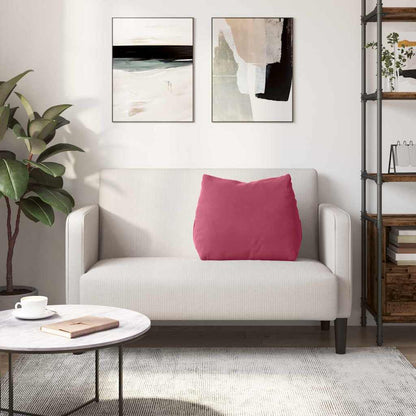 Polštář Na Záda Víno Červené 60 X 20 X 50 Cm Žebrovaná Látka