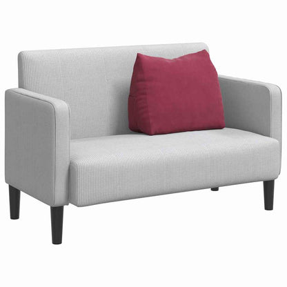 Polštář Na Záda Víno Červené 60 X 20 X 50 Cm Žebrovaná Látka