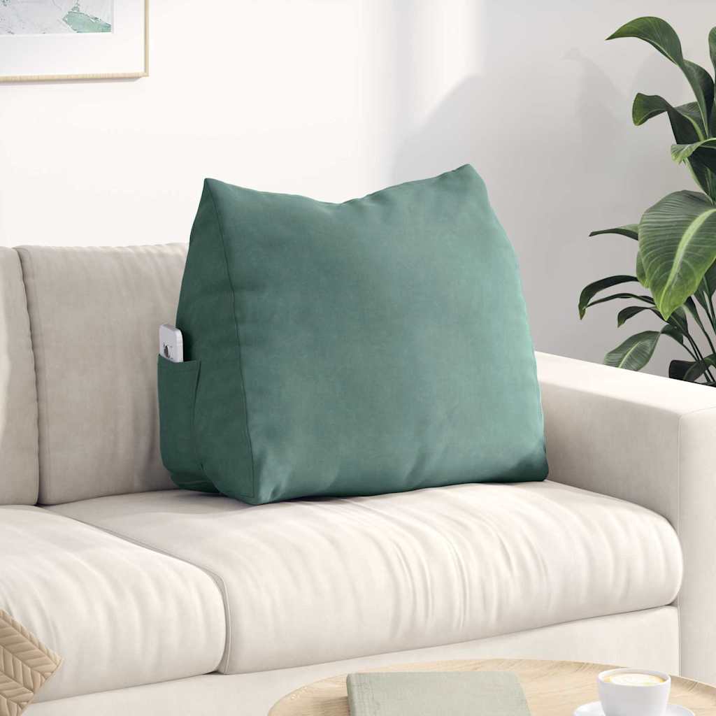 Polštář Na Záda Mořská Zelená 60 X 20 X 50 Cm Žebrovaná Látka